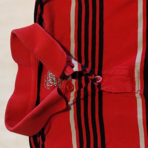 Boys Long Sleeve Collar Shirt Size: XS/XCH (4-5) Red black & Gray striped - Picture 3 of 11